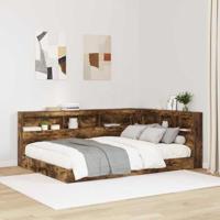 Opberghoofdbord met plank Gerookt eiken 150 cm Bewerkt hout - thumbnail