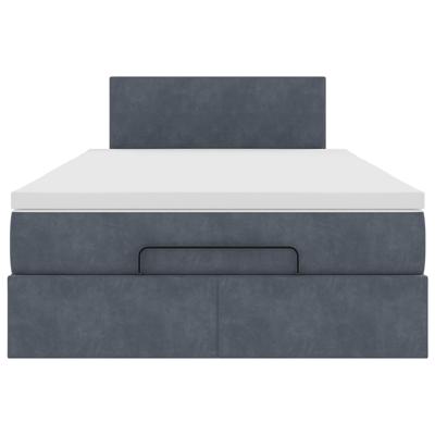 Ottoman bed met matras 80x200cm fluweel donkergrijs