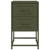 Nachtkastjes 2 st 36x39x60,5 cm staal olijfgroen - thumbnail
