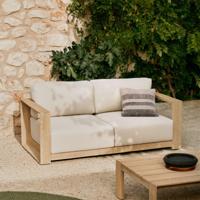 Kave Home 2-zits Loungebank 'Ambra' Acaciahout - thumbnail