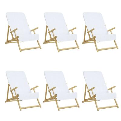 VidaXL Strandhanddoeken 6 st 400 g/m² 60x135 cm stof wit