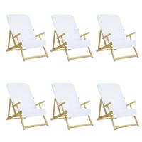 VidaXL Strandhanddoeken 6 st 400 g/m² 60x135 cm stof wit - thumbnail