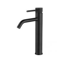 Wastafelkraan Wiesbaden Ribbd Opbouw XL Hoge Uitloop Mat Zwart - thumbnail