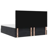 Ottoman bed met matrassen en LED's 160x200cm fluweel zwart - thumbnail