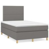 Boxspring met matras stof donkergrijs 120x190 cm - thumbnail