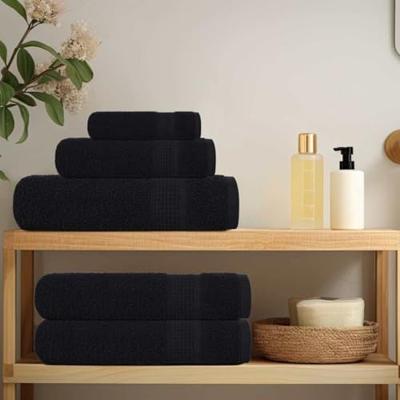 VidaXL 6-delige handdoekenset frogn 360 g/m² zwart VidaXL 6-delige handdoekenset frogn 360 g/m² zwart
