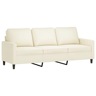 2-delige Loungeset met kussens fluweel crèmekleurig