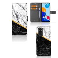 Xiaomi Redmi Note 11/11S | Bookcase | Marmer Wit Zwart - Origineel Cadeau Man - thumbnail