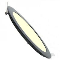 LED Downlight Slim - Inbouw Rond 12W - Dimbaar - Zeer Warm Wit 2700K - Mat Zwart Aluminium - Ø170mm - thumbnail
