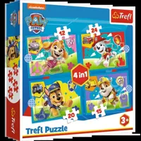 Oku Paw patrol 4 in 1 puzzel 12-15-20 en 24 stukjes - thumbnail