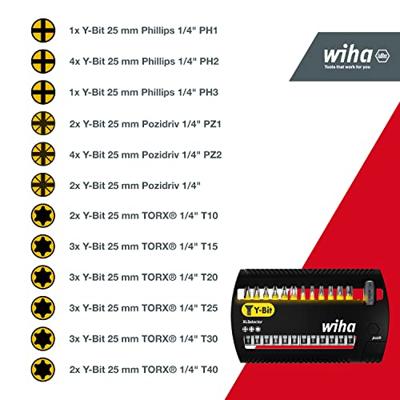 Wiha 41834 | Bitset XLSelector | Y-bit | 50 mm | Phillips, Pozidriv, TORX | 1/4" | 14-delig - 41834