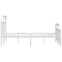 Bedframe met hoofd- en voeteneinde metaal wit 180x200 cm - thumbnail
