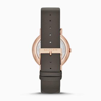 Skagen SKW2794 Horloge Signatur staal-leder rosekleurig-grijs 38 mm Skagen SKW2794 Horloge Signatur staal-leder rosekleurig-grijs 38 mm