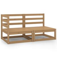 VidaXL 2-delige loungeset massief grenenhout honingbruin - thumbnail
