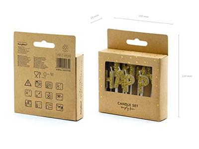 Kaarsjes Set Happy Birthday Glitter Goud