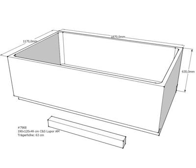 Xenz beterbad baddrager voor society 190x120cm