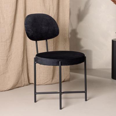 Nohr Eetkamerstoel 'Price' Velvet, kleur Zwart Nohr Eetkamerstoel 'Price' Velvet, kleur Zwart