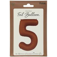 Folieballon Cijfer 5 Bruin Mat (86cm) - thumbnail