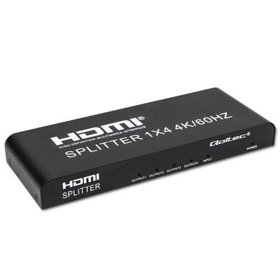 Qoltec 51799 Actieve HDMI-splitter 4 x HDMI 4K x 2K | 6Gb/s | 60 Hz