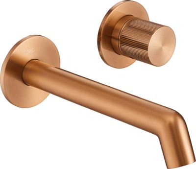 Ben Engraved Line afdekset voor inbouw wastafelkraan geborsteld koper pvd-coating