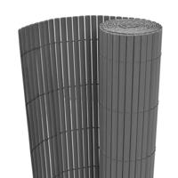 VidaXL Tuinafscheiding dubbelzijdig 90x300 cm pvc grijs - thumbnail
