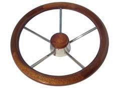 Volantes y ruedas de timón GS41119 - VOLANTE INOX-MADERA 350