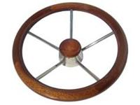 Volantes y ruedas de timón GS41119 - VOLANTE INOX-MADERA 350 - thumbnail