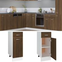 Onderkast met lade Lyon 30x46x81,5 cm bewerkt hout bruin eikenkleur - thumbnail
