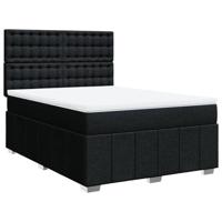 Boxspring met matras stof zwart 140x200 cm - thumbnail
