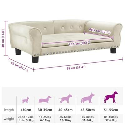 Hondenmand 95x55x30 cm fluweel crmekleurig Hondenmand 95x55x30 cm fluweel crmekleurig