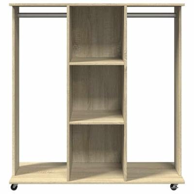 Kledingkast met wielen 102x38x110 cm bewerkt hout sonoma eiken