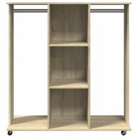Kledingkast met wielen 102x38x110 cm bewerkt hout sonoma eiken - thumbnail