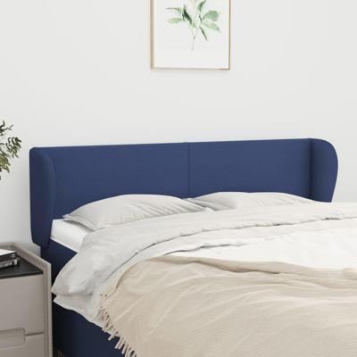 Hoofdbord met randen 147x23x78/88 cm stof blauw