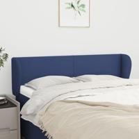 Hoofdbord met randen 147x23x78/88 cm stof blauw - thumbnail
