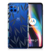 Motorola Moto G 5G Plus TPU Case Leaves Blue - thumbnail
