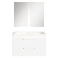Badkamermeubelset Differnz Somero Met Keramiek Wastafel 60 cm Hoogglans Wit Differnz - thumbnail