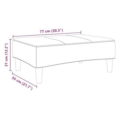 Voetenbank 77x55x31 cm stof lichtgrijs