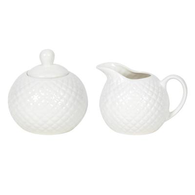 Melkkan en suikerpot diamond porselein set