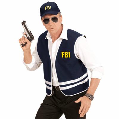 Zwarte FBI cap met vest volwassen