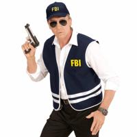 Zwarte FBI cap met vest volwassen - thumbnail