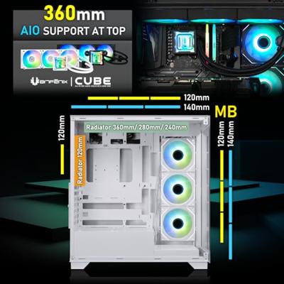 PC-behuizing - BITFENIX - CETO Premium Edition - Mid-Tower - ATX - Zwart - Gehard glas - USB-C en A-RGB