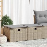 2-delige Loungeset met kussens poly rattan acacia beige - thumbnail