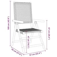 Tuinstoelen 2 st massief acaciahout en poly rattan grijs - thumbnail