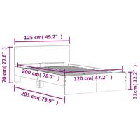 Bedframe met hoofdeinde bruin eikenkleur 135x190 cm - thumbnail