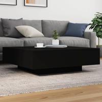 Salontafel 100x100x31 cm bewerkt hout zwart - thumbnail