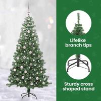 VidaXL Kerstboom met 300 led met standaard groen 240 cm pvc - thumbnail