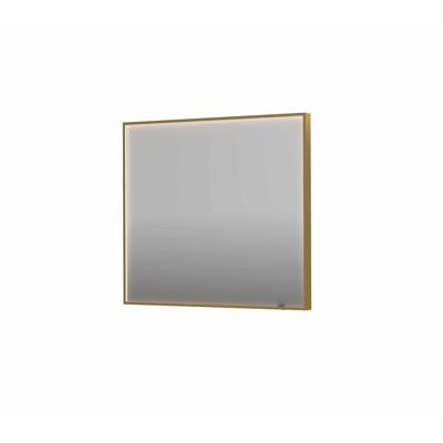 Spiegel INK SP19 90x4x80 cm incl. direct LED-Verlichting Rondom en Spiegelverwarming Geborsteld Mat Goud