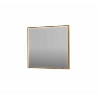 Spiegel INK SP19 90x4x80 cm incl. direct LED-Verlichting Rondom en Spiegelverwarming Geborsteld Mat Goud - thumbnail