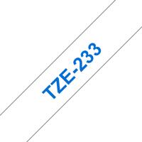 Labeltape Brother P-touch TZe-233 standaard 12mm blauw op wit - thumbnail