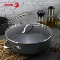 Pan met Deksel Fagor Grijs Ø 28 cm Gehard aluminium - thumbnail